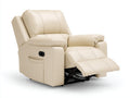 Sillón reclinable manual tapizado 98 x 96 x 104 cm - Beige - Reposapiés integrado y bolsillo lateral