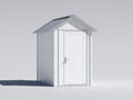 Casetas de jardín de acero galvanizado 180x120x210 cm - Blanco-Gris - Puerta abatible y tejado a dos aguas para almacenamiento exterior