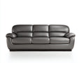 Sofás 3 plazas de cuero sintético 240 x 95 x 85 cm - gris oscuro - diseño moderno y confortable para salón