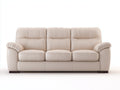 Sofá 3 plazas tapizado 215x95x98 cm - Beige claro - Respaldo acolchado y brazos curvados