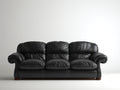 Sofá 3 plazas tapizado 220 x 95 x 90 cm - Negro - Asientos acolchados y brazos redondeados
