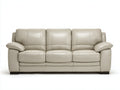 Sofás 3 plazas de piel sintética 218x94x91 cm - Beige - Respaldo dividido con asientos acolchados y reposabrazos anchos para salón