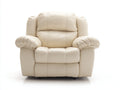 Sillones reclinables de piel sintética 105 x 95 x 105 cm - Crema - Acolchado grueso con reposapiés extensible