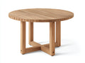 Mesa de jardín madera acabado natural 120 x 120 x 75 cm - redonda para exterior - estilo moderno