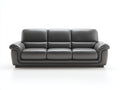 Sofá 3 plazas tapizado 220 x 94 x 88 cm - Gris oscuro - Respaldo segmentado y brazos acolchados