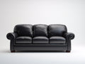 Sofás 3 plazas de piel sintética 220x92x90 cm - Negro - Asientos acolchados y reposabrazos redondeados para salón