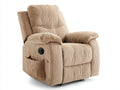 Sillones reclinables de pana 95x92x105 cm - Beige - Respaldo acolchado con control lateral y bolsillo de almacenamiento