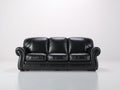 Sofás 3 plazas de cuero sintético 220 x 90 x 85 cm - negro - diseño clásico para salón