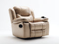 Sillón reclinable tapizado 100x104x108 cm - Beige - Reposapiés extensible y portavasos
