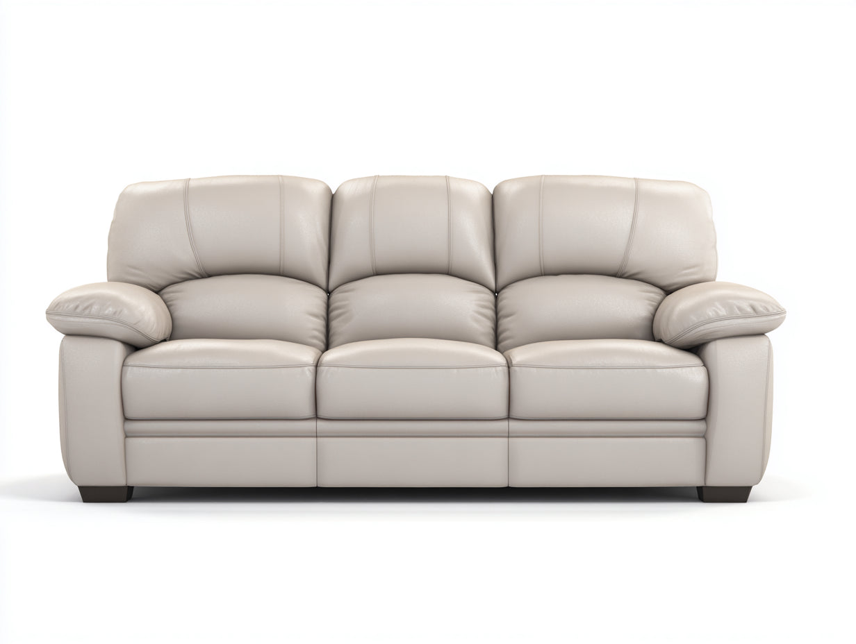 Sofá 3 plazas tapizado 218 x 94 x 88 cm - Beige - Asientos acolchados y brazos anchos