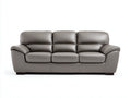 Sofá 3 plazas tapizado 218x94x90 cm - Gris topo - Respaldo acolchado y brazos curvados