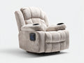Sillón reclinable eléctrico tapizado 100x102x108 cm - Beige - Panel de control y portavasos