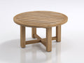 Mesas de jardín redondas de madera maciza 105x105x74 cm - Madera natural - Tablero de lamas con estructura reforzada para terraza y patio